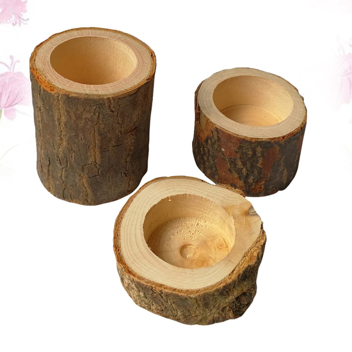 Gatuida 18 Pollici Portacandele Rustico in Legno Ceppo Creativo per