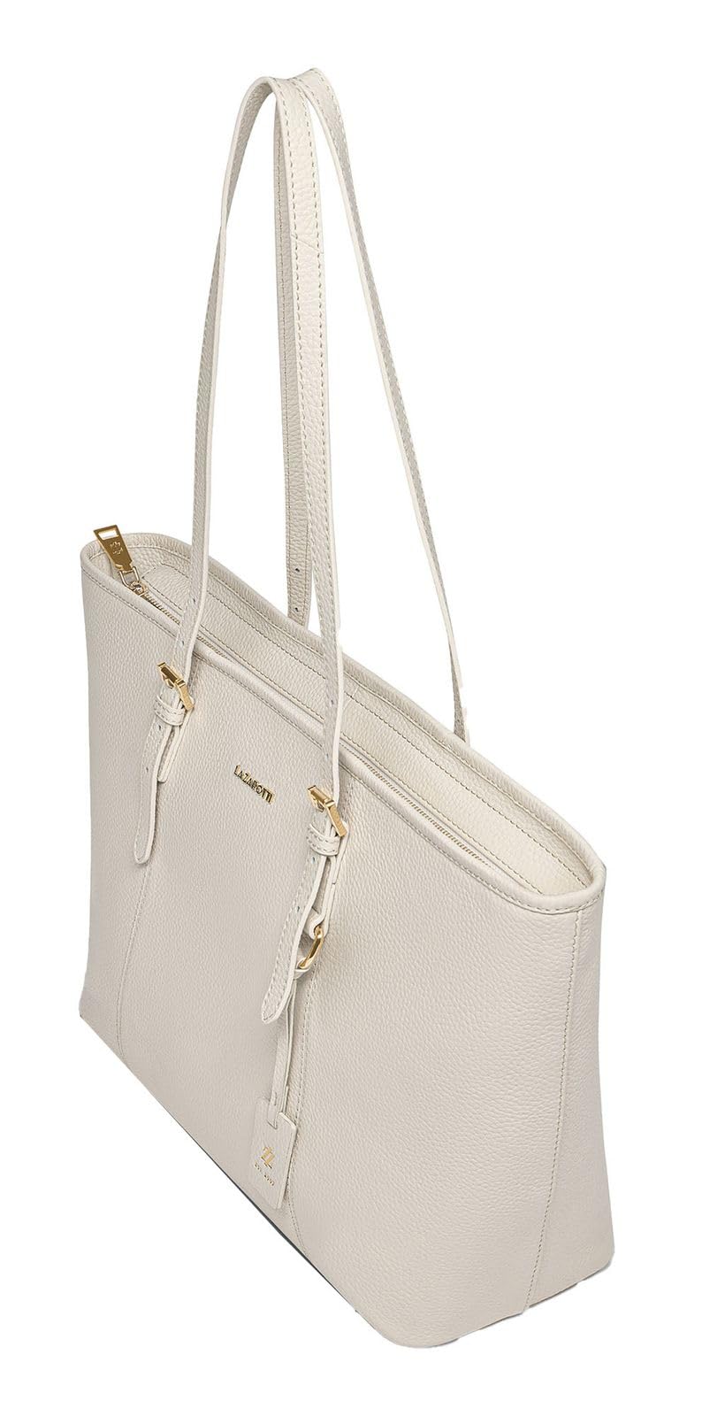 Lazarotti Bologna großer Damen Shopper aus Echt-Leder | Tote Bag mit längenverstellbaren Trägern | Schultertasche 35 cm