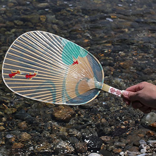 Amazon.co.jp: 家田紙工 水うちわ 金魚 台座付 美濃 手漉き和紙