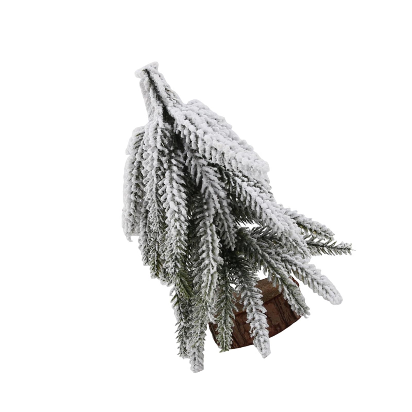 Xanorrg 15Cm Snow-Dusted Christmas Tree Decor Cedar Branches Centerpieces With Wood-Look Base For Tabletop Mantel Styling Styling Holiday Centerpiece