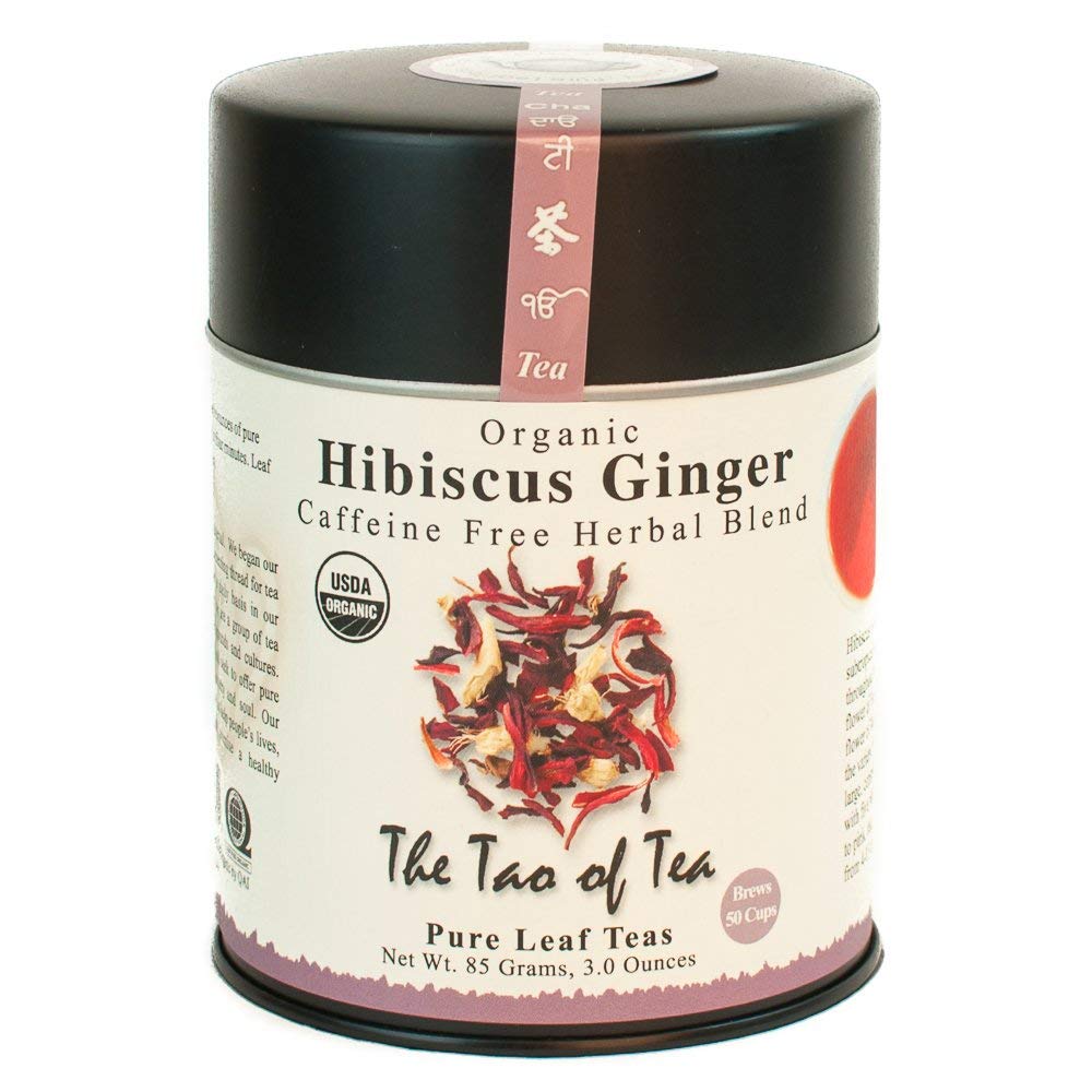 The Tao of Tea,Hibiscus Ginger Tea,Loose Leaf,3.0 Ounce Tin to make 50 cups,(Pack of 2)