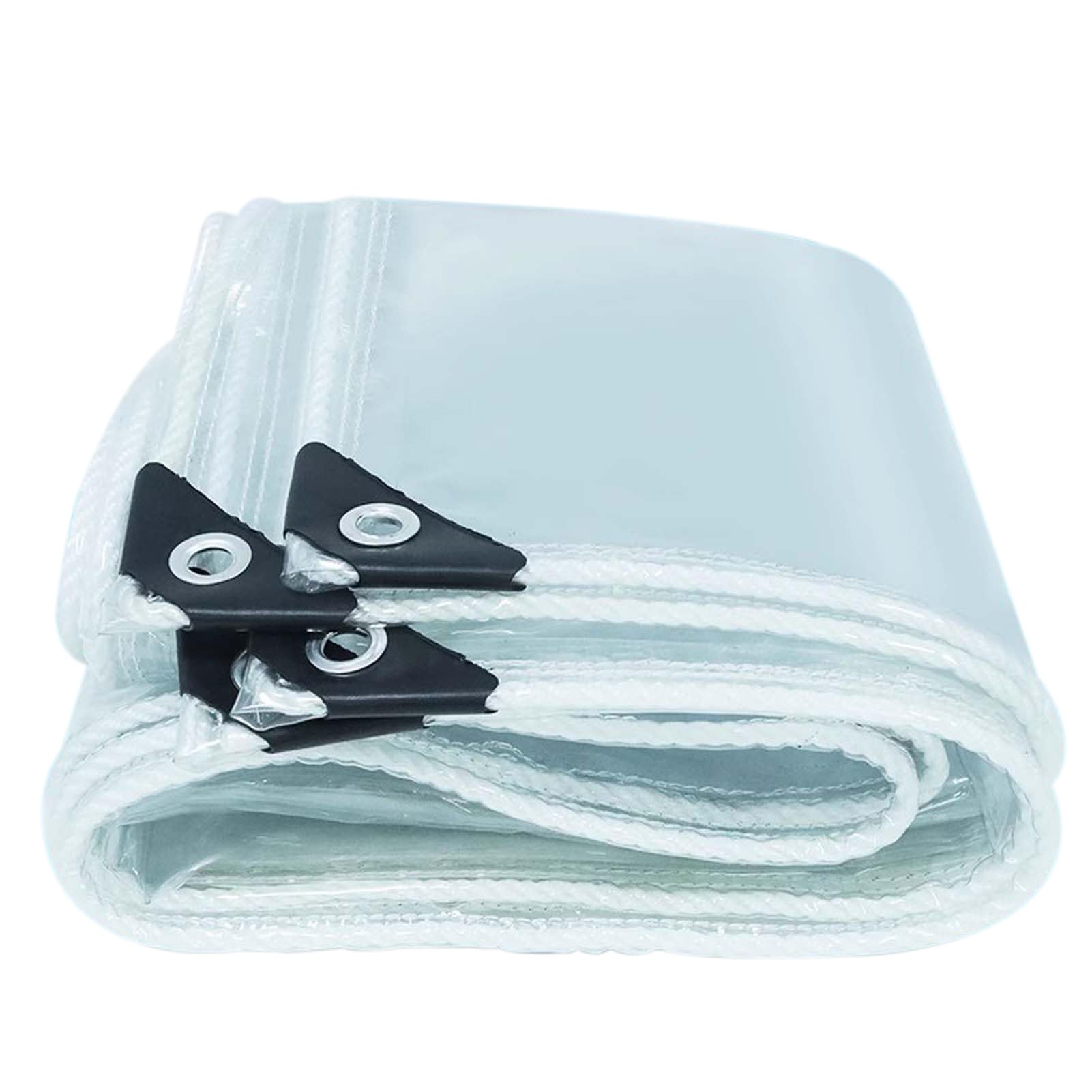 GJZQDKX Heavy Duty Clear Waterproof Tarpaulin 3x8m with Eyelets Thick PVC Tarp for Outdoor Use Ideal for Patio Camping Greenhouse Canopy and Plant Protection