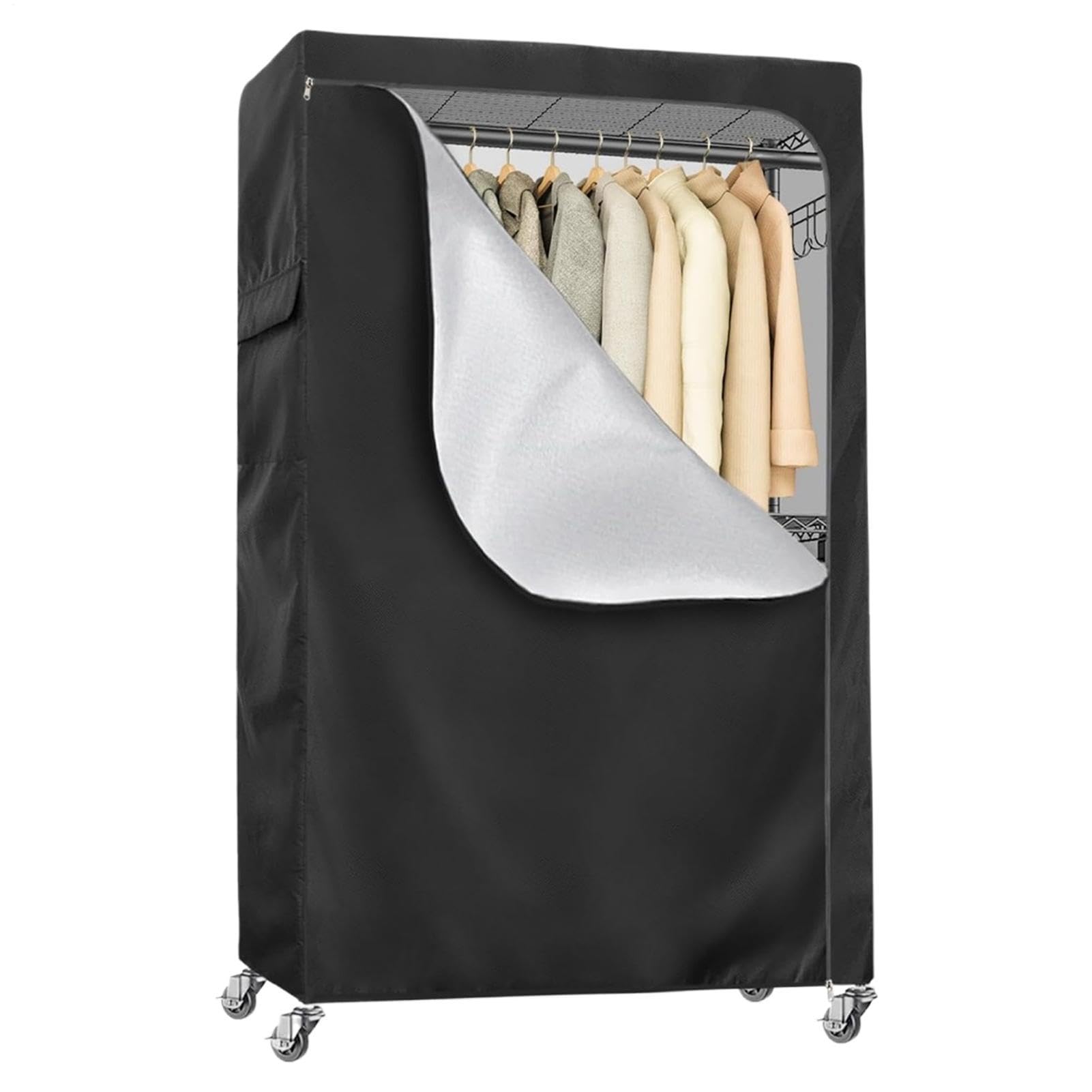Kleiderständer-Abdeckung Oxford Wasserdichte Garderoben-Abdeckung | Mit Reißverschluss Staubdichter Kleiderständer-Überzug für Kleid, Mantel, Jacke, Kostüm, Zuhause, Wohnheim, Reise,