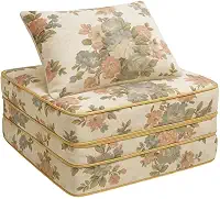 Puff Multiuso 3 Em 1 Colchão Densidade D20 Visita Com Travesseiro Solteiro Vira Cama (Vira Cama Estampado)