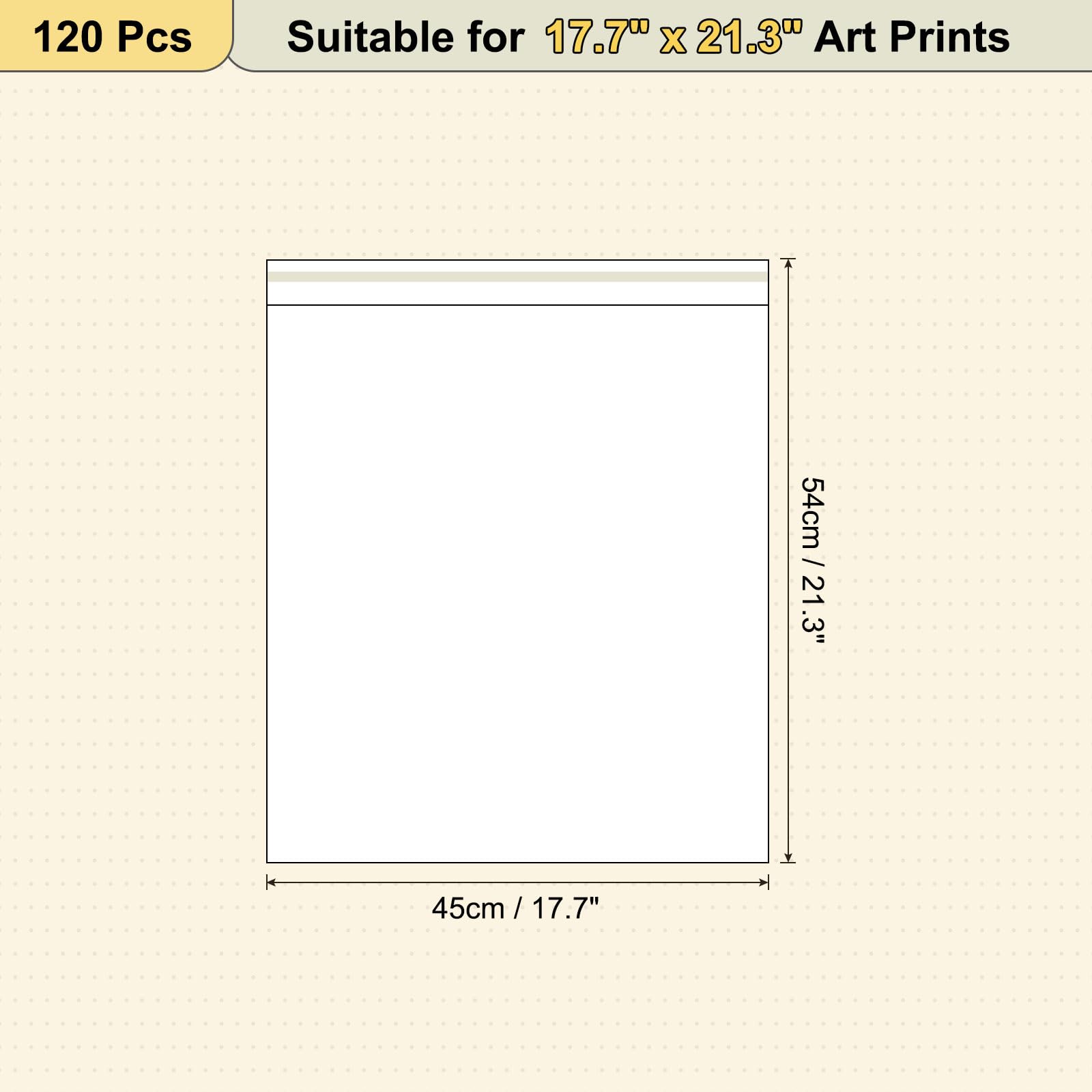 sourcing map Lot de 120 pochettes de rangement transparentes sans acide pour photos de 45 x 50 cm