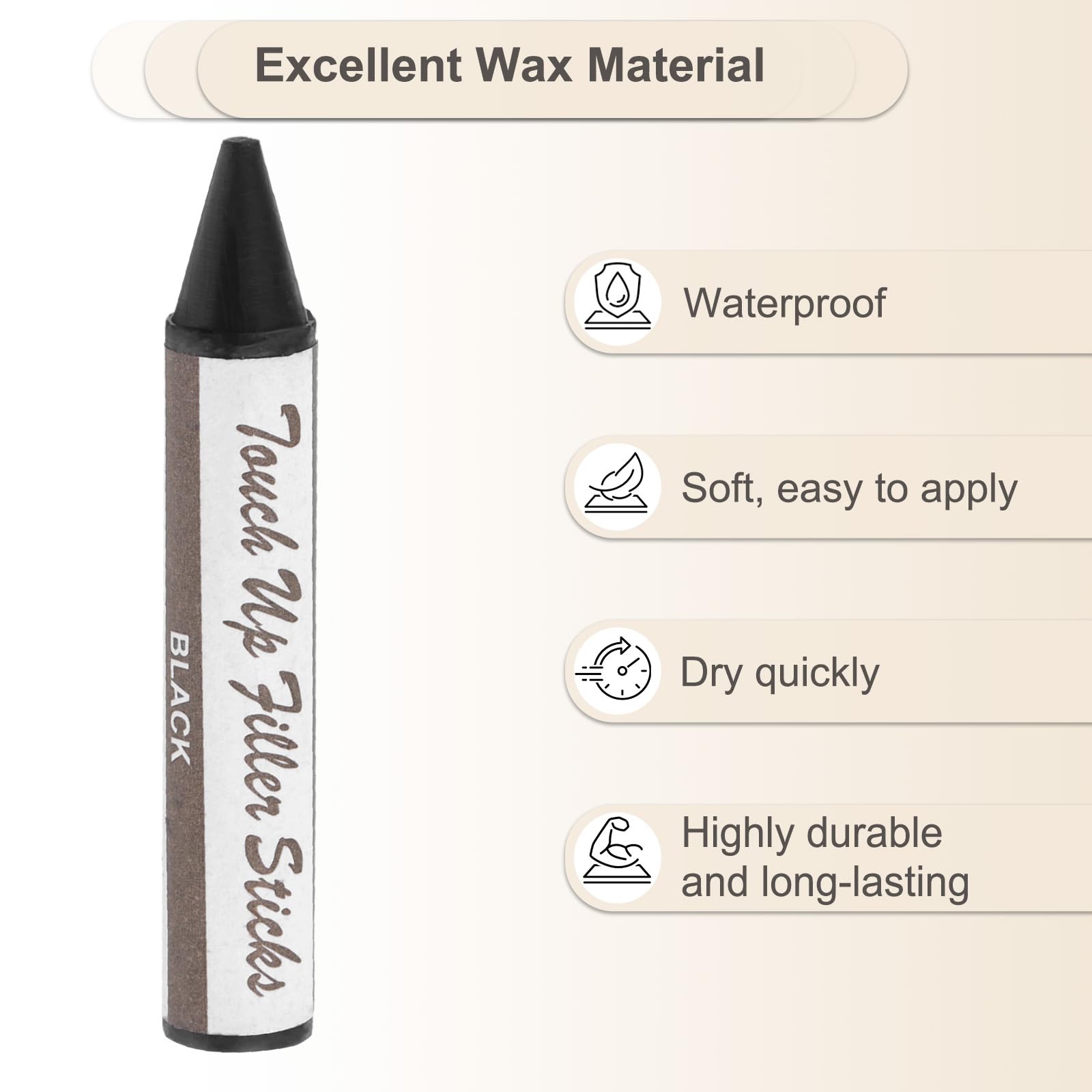 PATIKIL Furniture Markers Touch Up, 8 Pcs Wax Wood Filler Sticks Furniture Repair Crayons for Scratches Wood Floor, Holes - Image 3