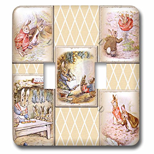 Interrupteur à bascule vintage Peter Rabbit 3dRose plaque murale décorative rétro - 2