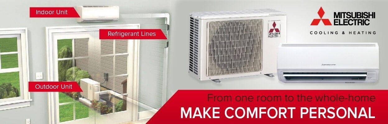 Mitsubishi 12,000 BTU SEER 18 Wall Mount Ductless Mini-Split Inverter Cool & Heat Pump System 1 Ton Energy Efficient ~ NEW System