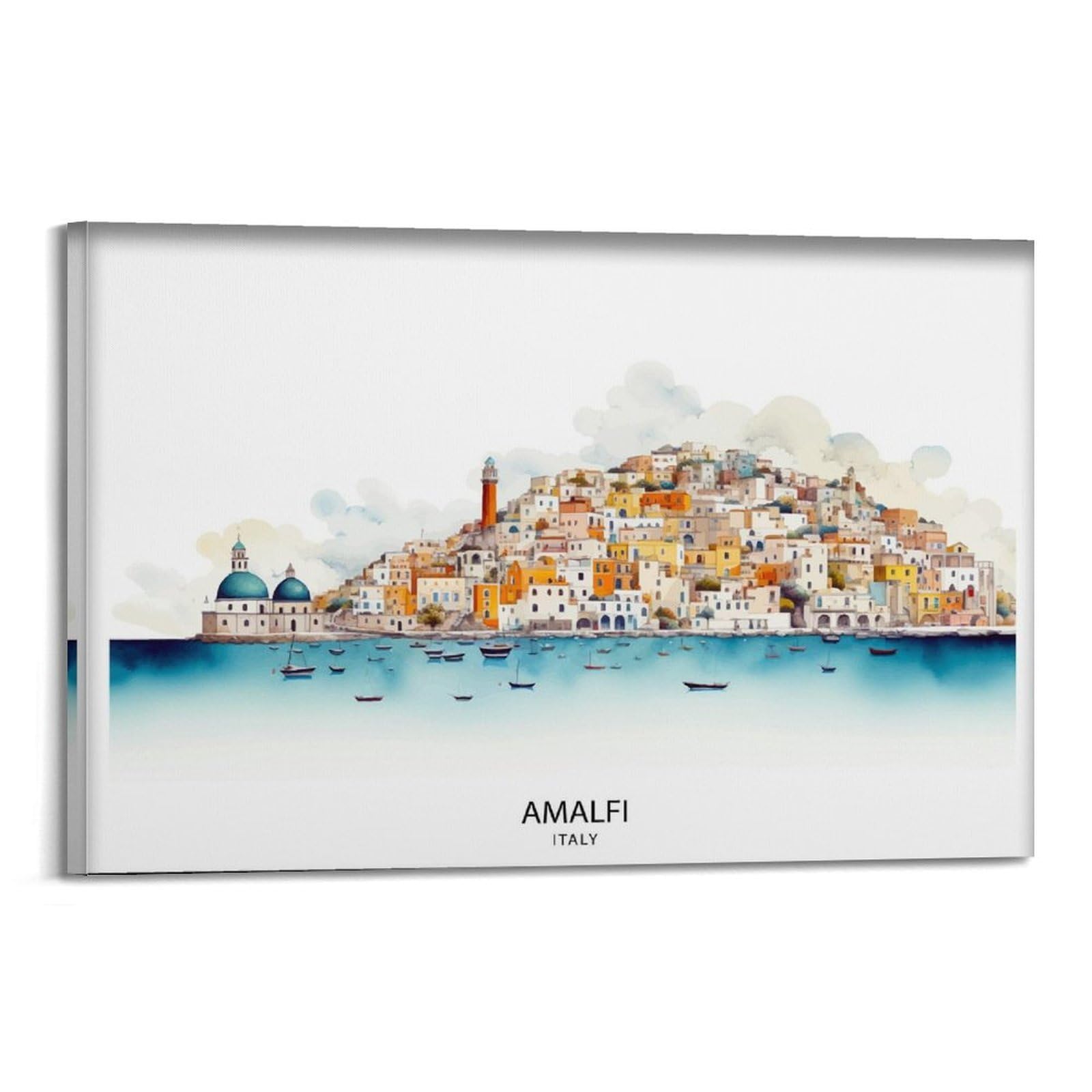 xiaoxiaoshen Amalfi Skyline Italian Seaside Mediterranean Landscape Italy Canvas Poster Wall Art Prints Room Aesthetic Murals Bedroom And Living Decorations 16x24inch(40x60cm)