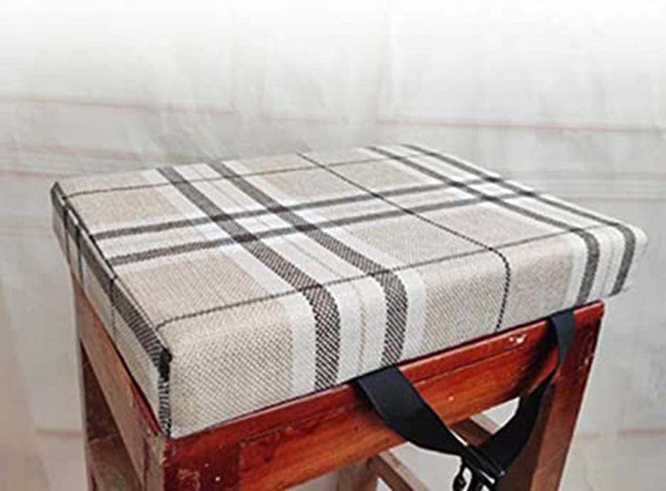 Rectangle Wooden Chair Cushion Memory Foam Pads,Indoor Outdoor Seat Cushion Student Seat Pad with Non Slip Buckle,Comfortable Salon Bar Stool Cushion