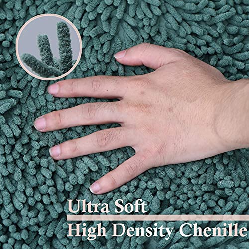 RUN HELIX Ultra Soft Chenille Bath Mat Non Slip, Bath Mat Set 3 Piece, Shaggy Bathroom Mats - Image 4