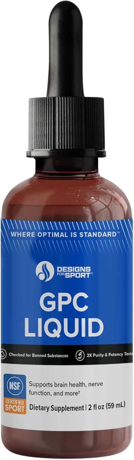 Designs for Sport GPC Liquid - Supports Choline Status & Brain Health* - L-Alpha-Glycerylphosphorylcholine - NSF Certified for Sport - 59 mL (2 fl oz), 30 Servings