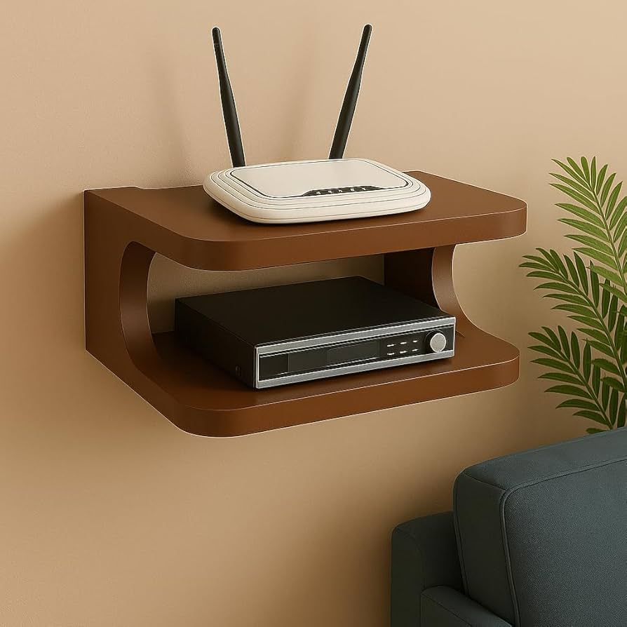 AG SHOPEE Engineered Wood Set Top Box Stand | Floating Wall Shelf