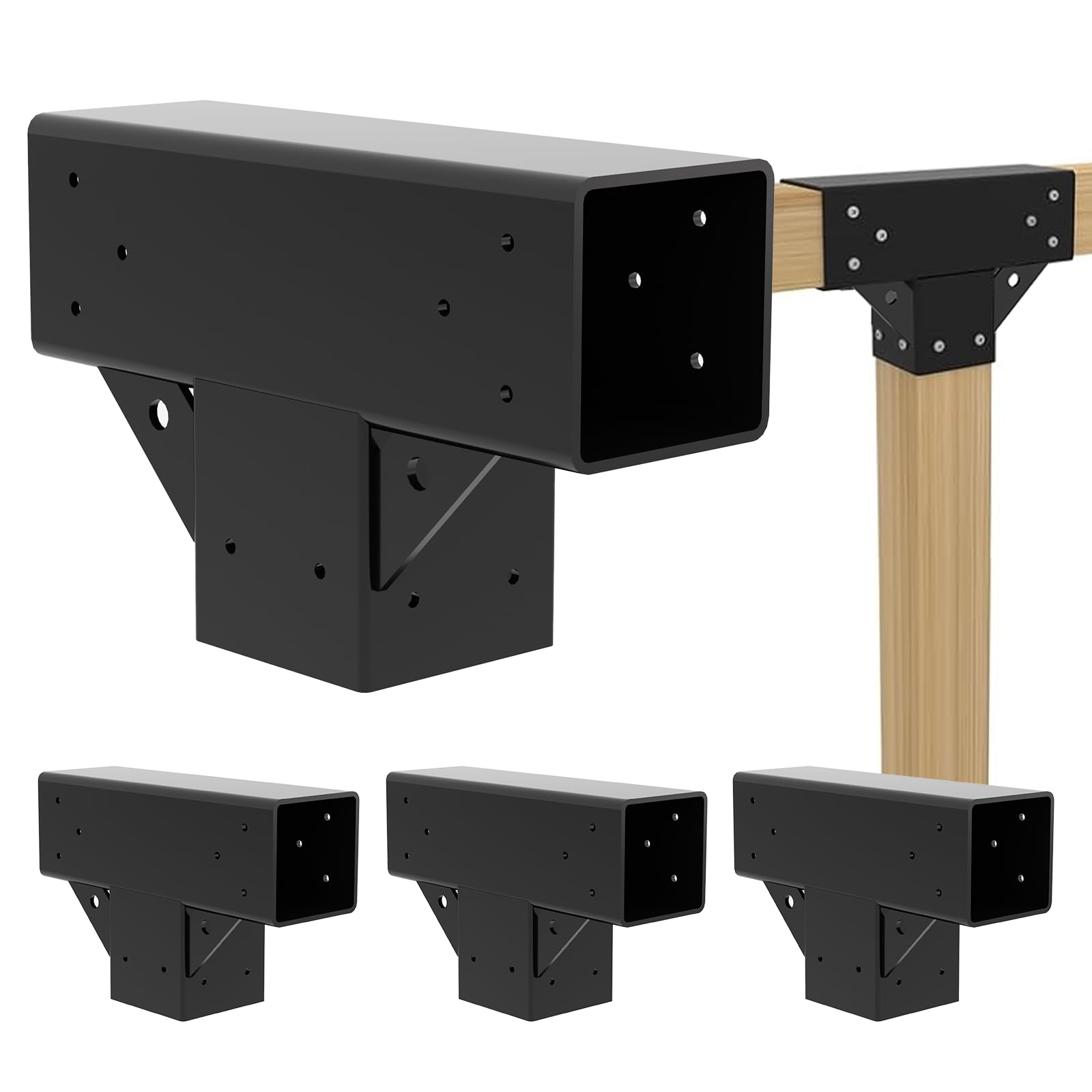 Pergola-Halterungsset Für 2x4 Hölzer – 4 Stück, Aus Stahl, Für Garten & Carport
