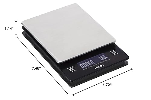 Miniatura 4 de Hario VSTMN-INT-2000HSV - Báscula de café por goteo, V60, acero inoxidable