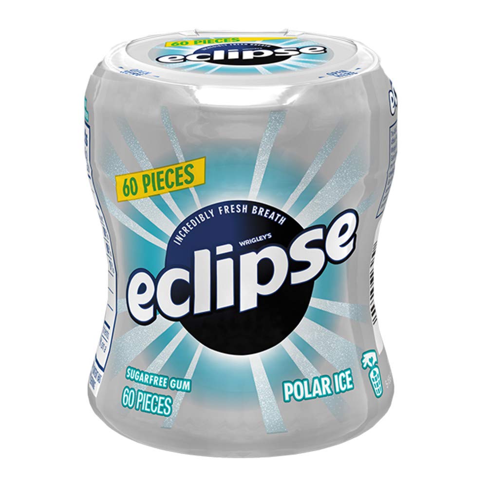 ECLIPSE Polar Ice Sugarfree Gum, 60 Piece Bottle