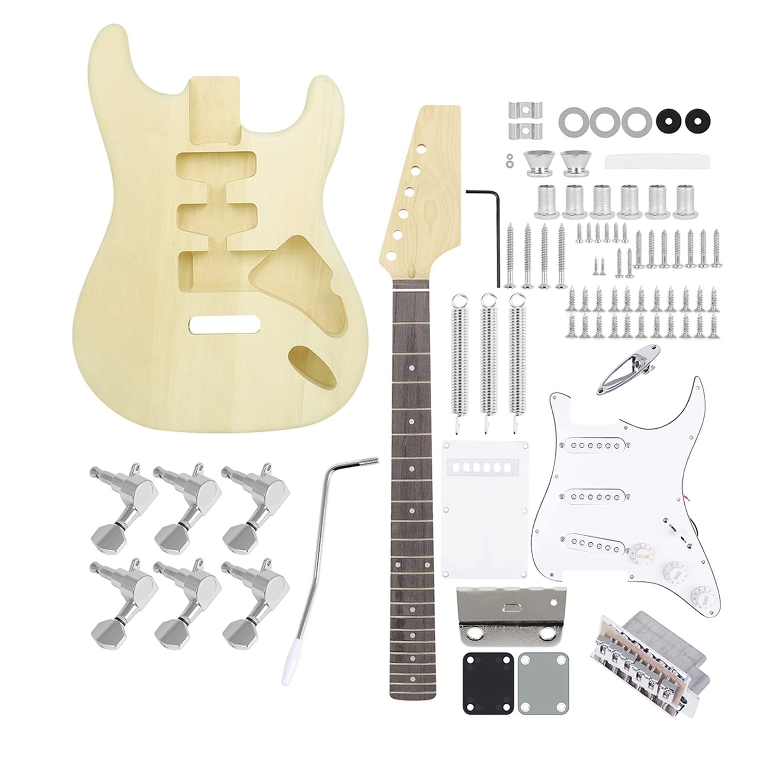 Zestaw Gitarowy 6 Strun 22 Progi Basswood Body Neck Gitara Elektryczna Instrument Muzyczny Zestaw Do Budowy Dla Początkujących Profesjonalny zestaw do gitary elektrycznej