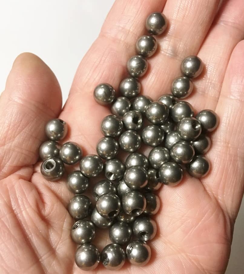 M00497x5-FS Threaded Balls 8mm M3 Pack of 50 for Humanly Posable Stop Motion Puppet Armature Half-Threaded MOREZMORE