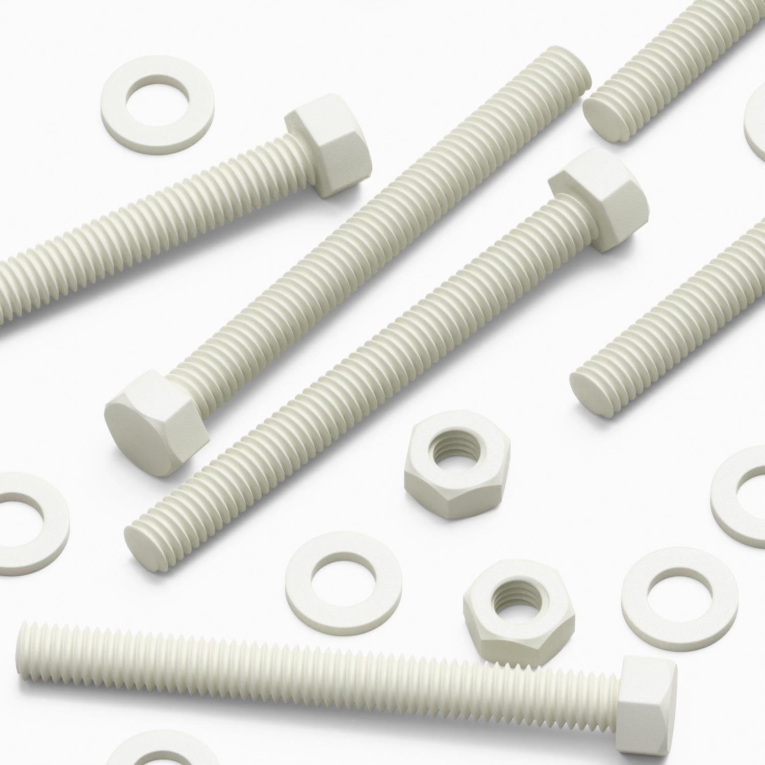 Vis M6 x 60 mm en PVC-U blanc pour montage de fenêtres et travaux de menuiserie