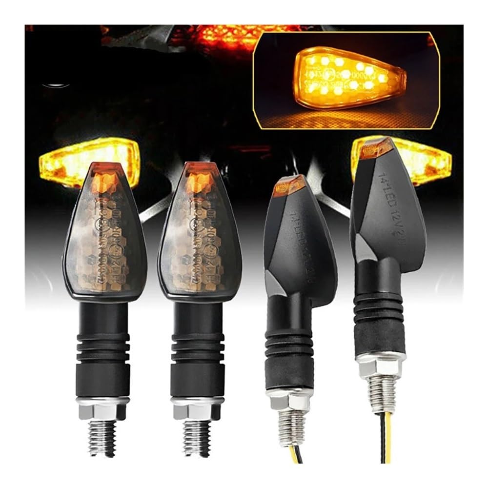Frecce Moto A LED Ambra – Indicatori Di Direzione STATICI Con 12 LED, Nero, Universali