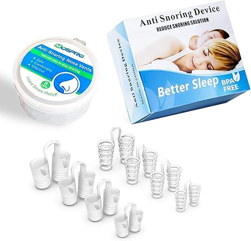 OFiSEXPT 8 dilatadores nasales cómodos para aliviar los ronquidos rejillas de ventilación de silicona reutilizables para detener los ronquidos