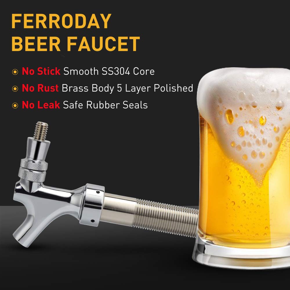 FERRODAY 41/8 Inch Shank Stainless Steel Core Beer
