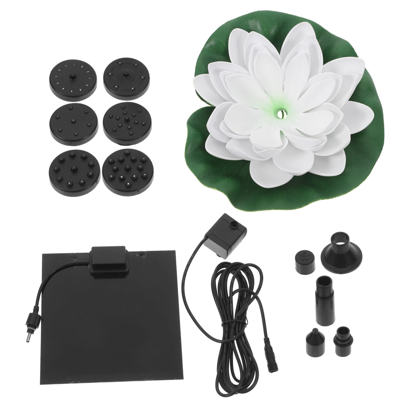 Fontaine solaire nénuphar blanc ORFOFE avec pompe de 2,5W pour animer un bassin