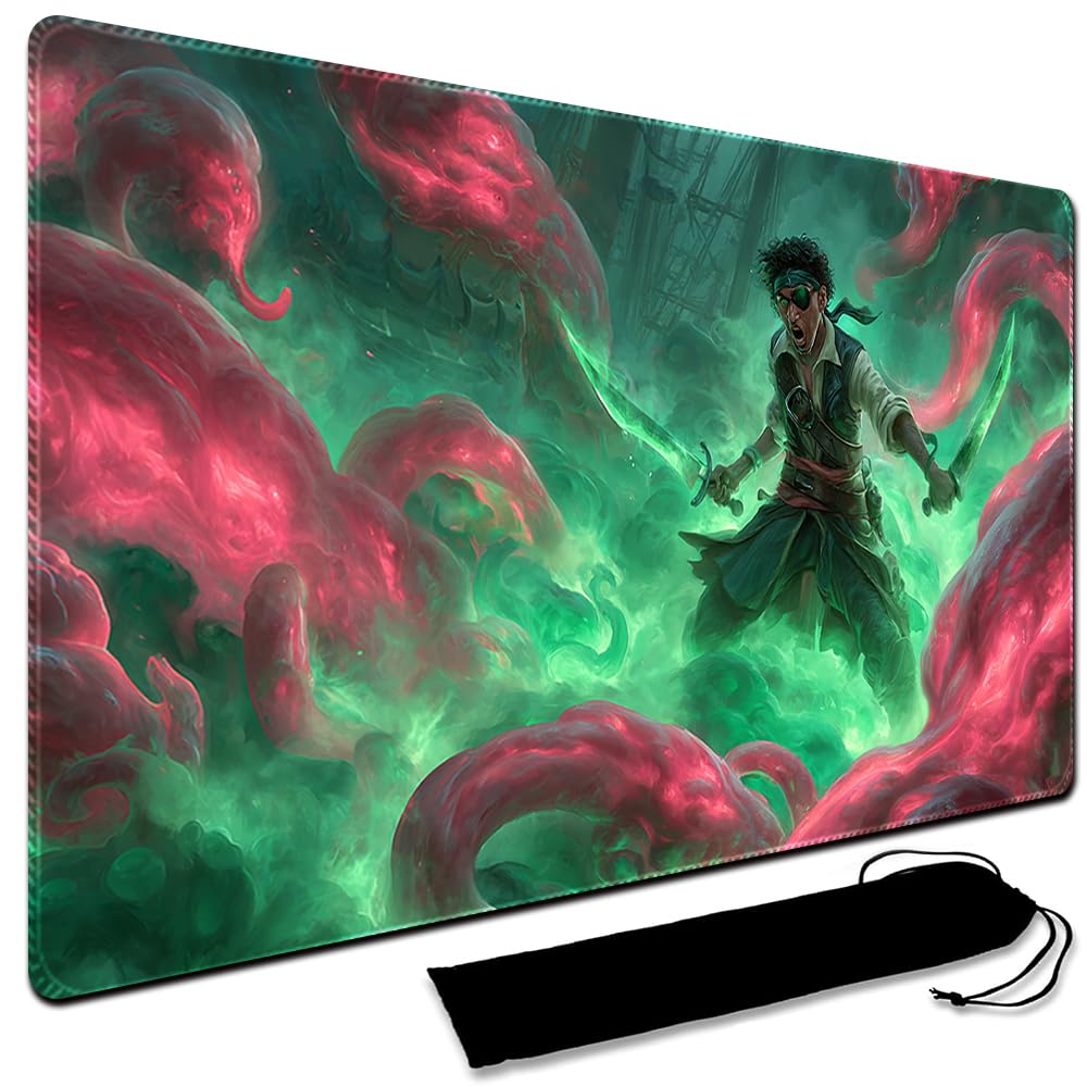 MTG Playmat,With Waterproof Storage black Bag Szie 60 x 35CM , With Zone MTG playmat Stitched Edges Game Play Mat Trading Card Game Playmats TCG Game Mat (No Zone,15) — image 1