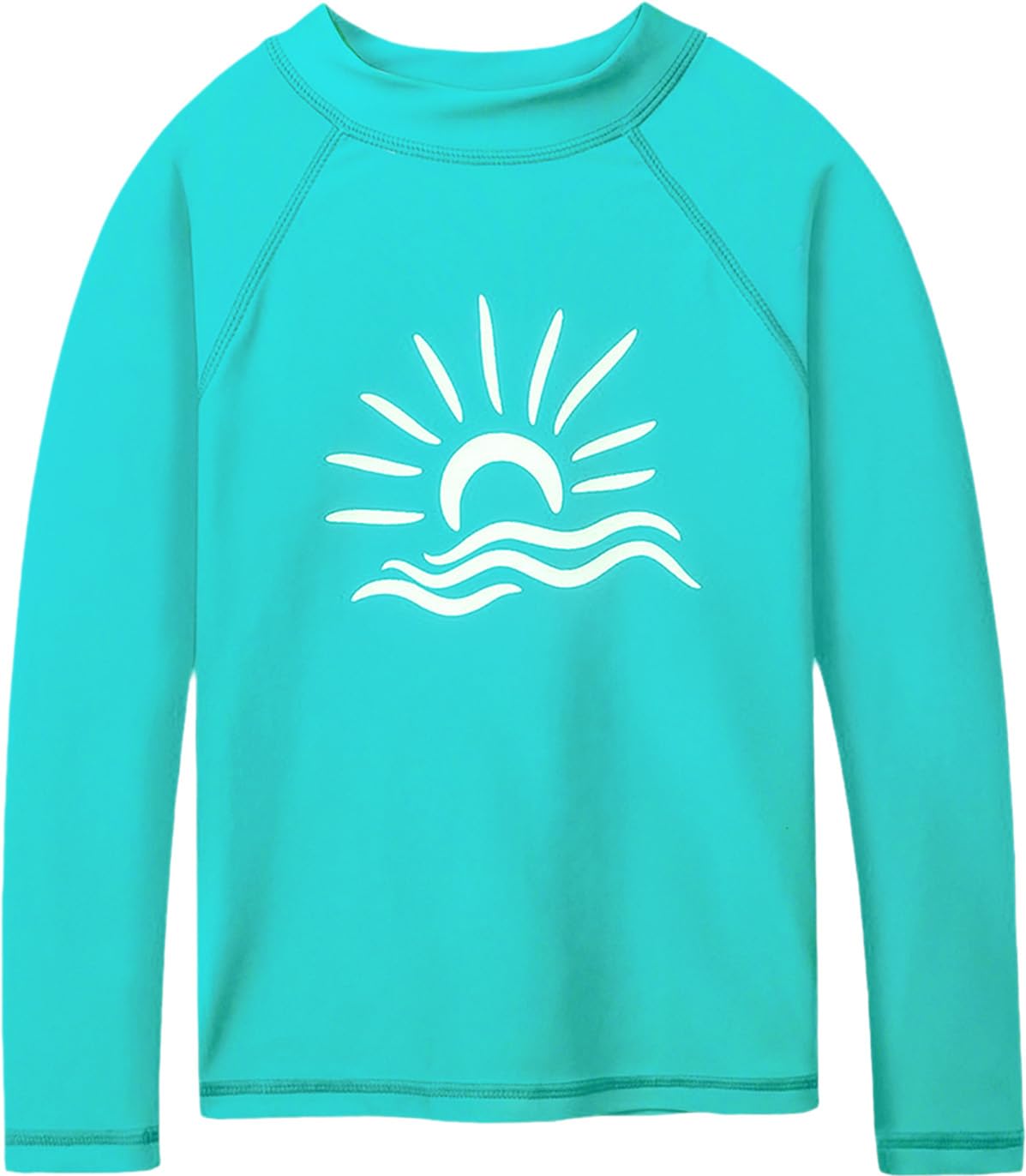 TFJH E Girls & Boys Long Sleeve Rashgurad Swimsuit UPF 50+ Kids Swimwear Sunsuits