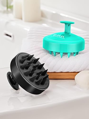 Miniatura 9 de HEETA Paquete de 2 cepillos de champú masajeador para el cuero cabelludo para el crecimiento del cabello, limpiador de cuero cabelludo con silicona
