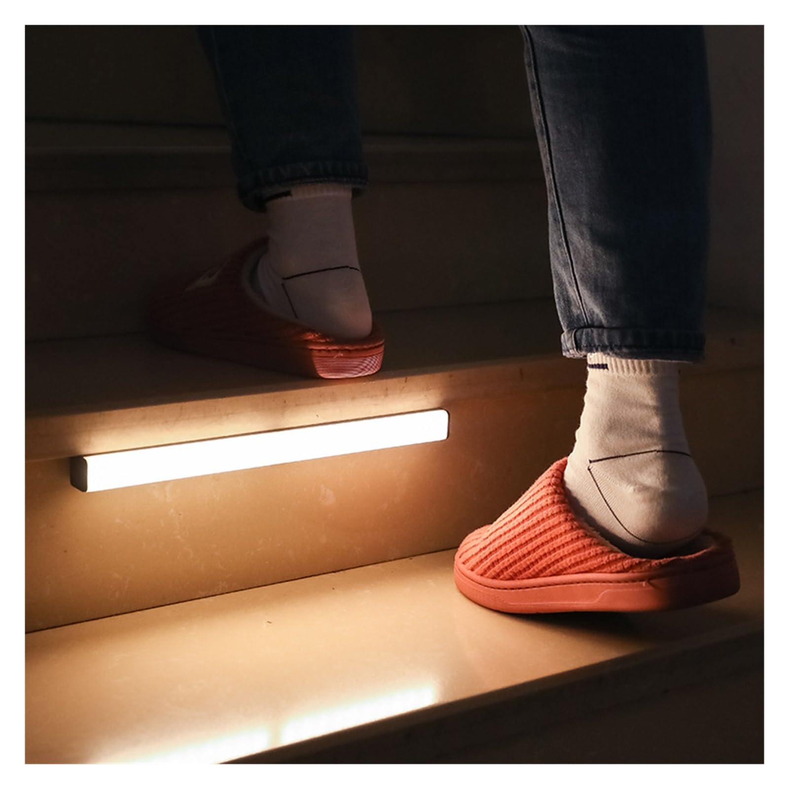 LED Nachtlicht Smart Motion Sensor Nacht Lampe Drahtlose Dimmen USB Lade Lampen Schlafzimmer Schrank Küche Lichter Bewegungsmelder(White light,50cm lamp)