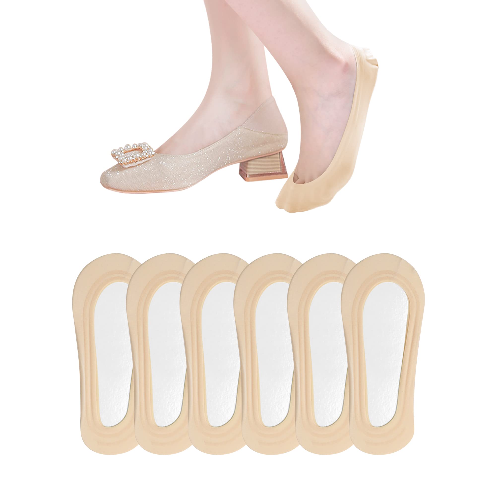 No Show Socks Womens 6 Pairs Hidden Invisible Low Cut Socks Non Slip Socks Womens Breathable Cool Thin Womens Socks