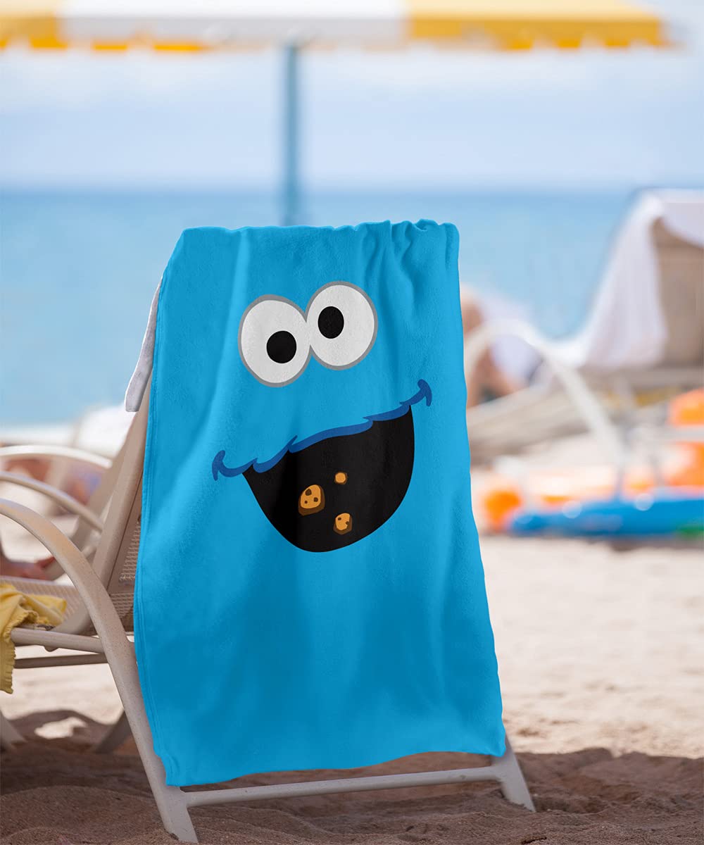 LOGOVISION Sesame Street Cookie Monster Color Officially Licensed Beach Towel 30