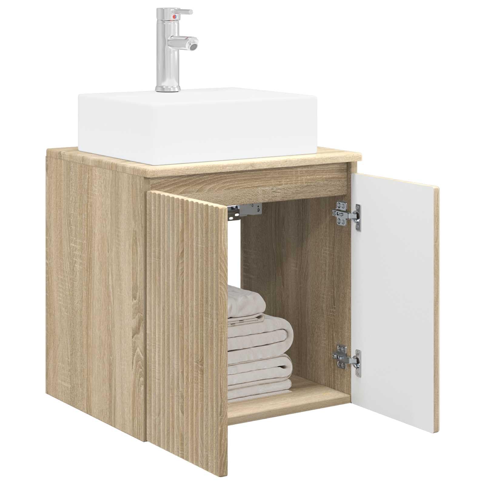 Vidaxl Wall-Mounted Sink Vanity Sonoma Oak 49.5 X 41 X 62.5 Cm