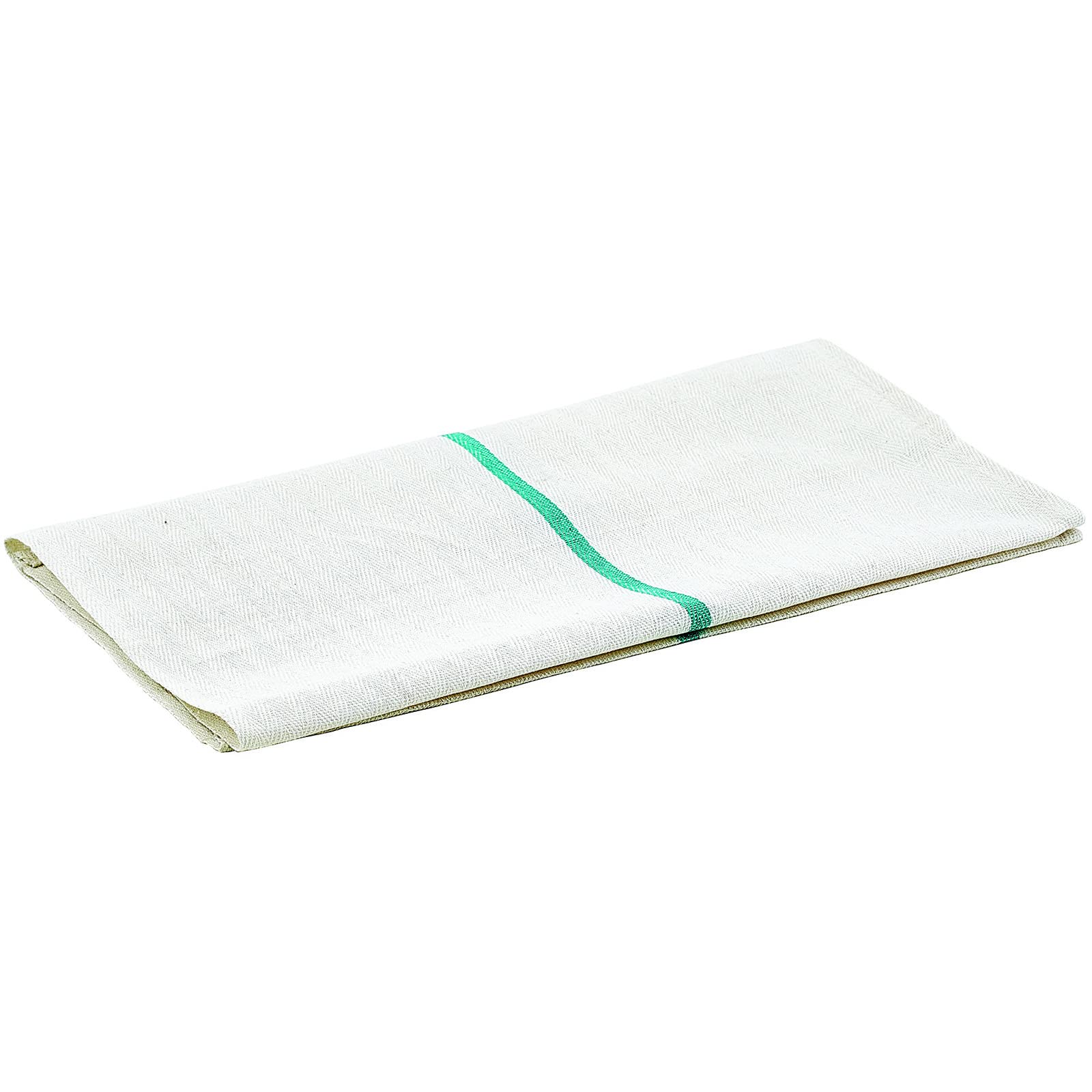 WincoBTH-2028G Herringbone Towel, White with Green Stripe, Case of 12