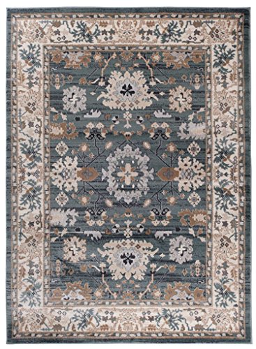 Traditioneller Klassischer Teppich für Ihre Wohnzimmer - Türkis Creme Beige - Perser Orientalisches Muster - Ornamente Kelim - Top Qualität Pflegeleicht AYLA 200 x 300 cm Groß