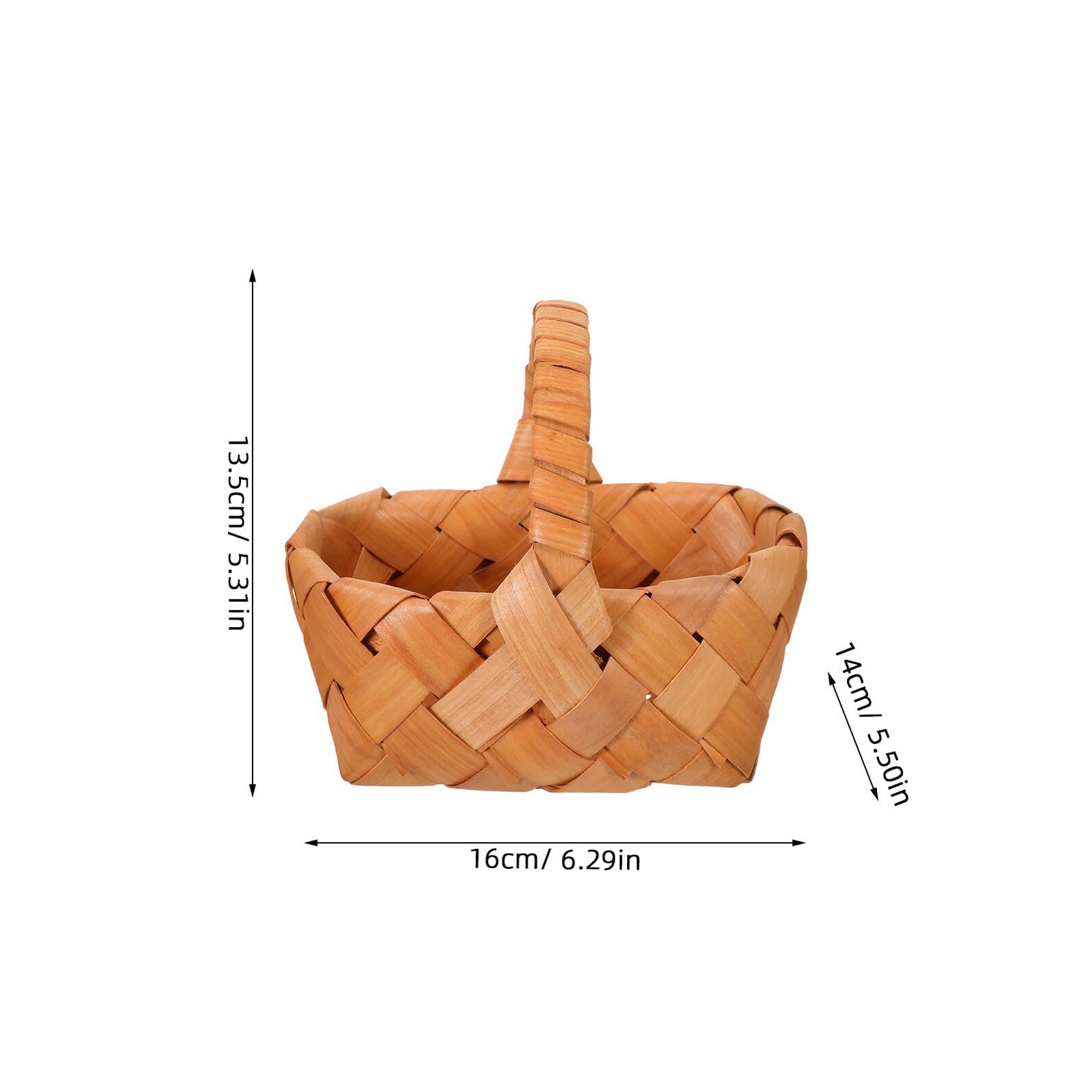 4piezas Cestas Tejidas de Madera con Asa para Arreglos , Almacenamiento de Boda o Picnic