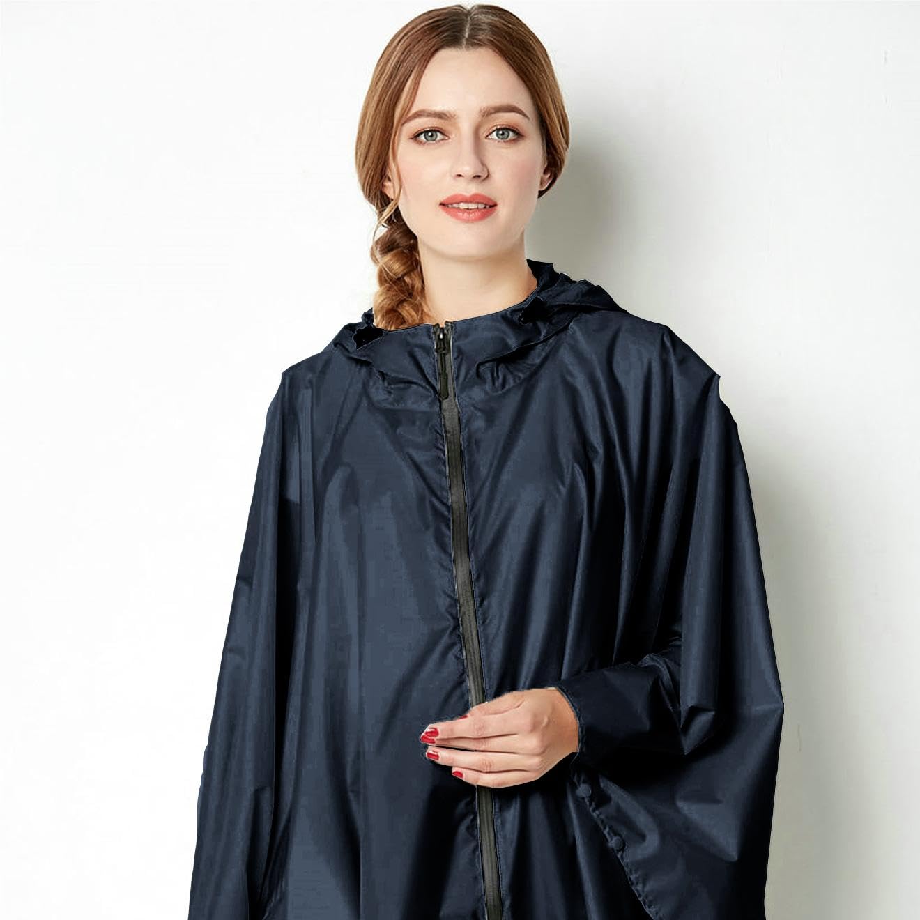 Femmes Imperméable Poncho de pluie Stylé Réutilisable Poncho de pluie Hiking Cycling Outdoor Polyvalent Veste de avec capuche