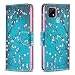 Produktbild Seeya Hülle für Oppo Realme C20/C21, Handyhülle mit Kartenfach PU Leder Hülle Klapphülle Schutzhülle Flip Case Phone Wallet Clutch Cover Tasche 3D Motiv Rosa Blühen für Oppo Realme C20/C21