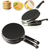Omeleteira Frigideira Antiaderente Panquequeira Dupla Sanduicheira Alumínio 18 Cm