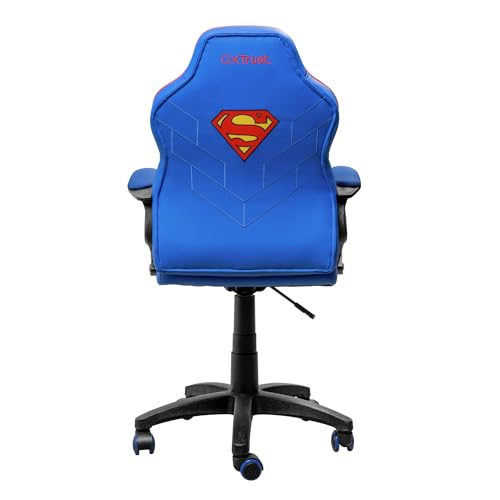 GXTrust 703SM Revvo Sedia Gaming con Licenza Superman per Bambini 4-12 Anni, Sedia da Gaming in Tessuto Regolabile in Altezza, Bracciolo Imbottito, Console di Gioco Supereroe Videogiochi, Blu - Sedia gaming - Immagine 9