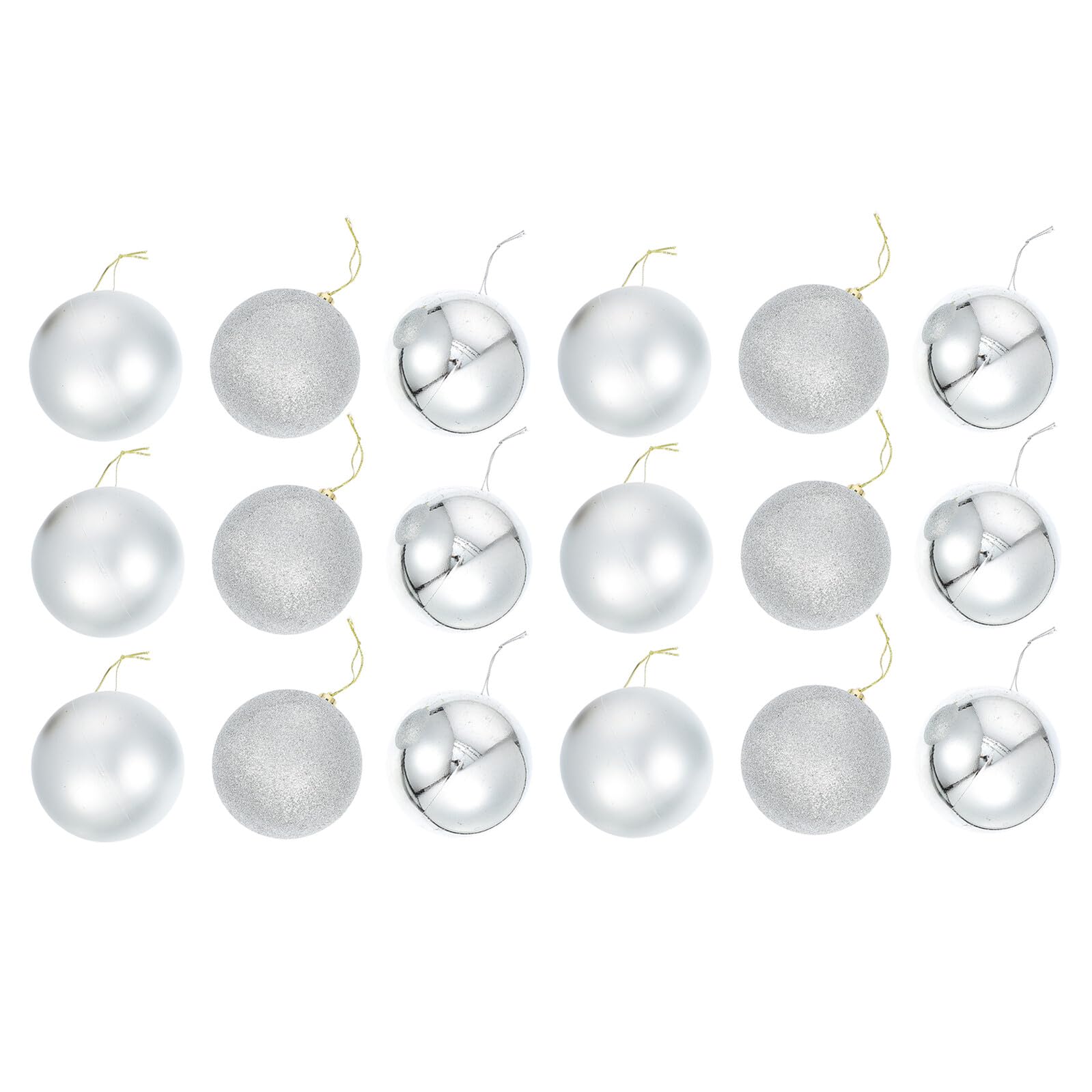 TOYANDONA 24 Stück Weihnachtskugeln 8cm Silber Glänzend Kunststoff Dekorative Christbaumkugeln Hängende Baum Anhänger für Weihnachtsdeko Wohnzimmer Party