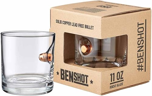 Miniatura 2 de BenShot Rocks Glass with Real 0.45ACP Bullet - 11oz | Made in the USA