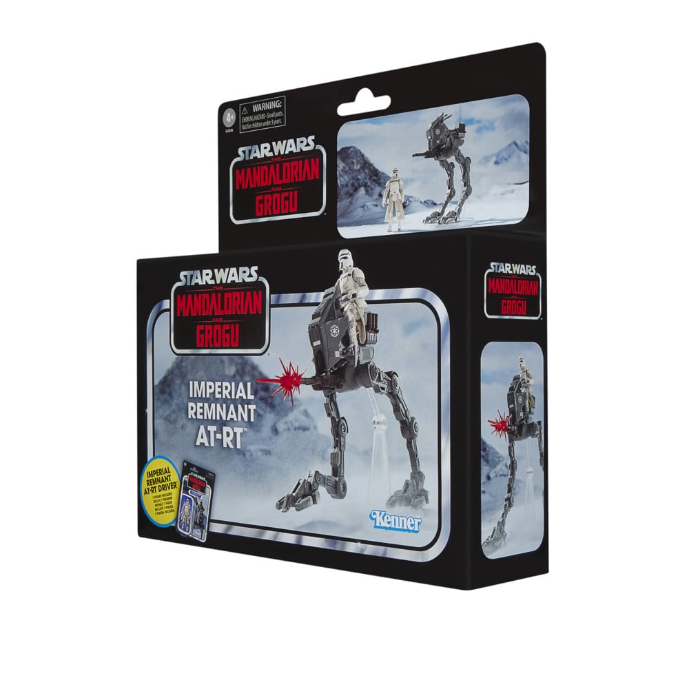 Maszyna krocząca AT-RT Resztek Imperium z serii Star Wars The Vintage Collection, wysokiej jakości model pojazdu w skali 9,5 cm z filmu "Star Wars: The Mandalorian and Grogu", zawiera figurkę