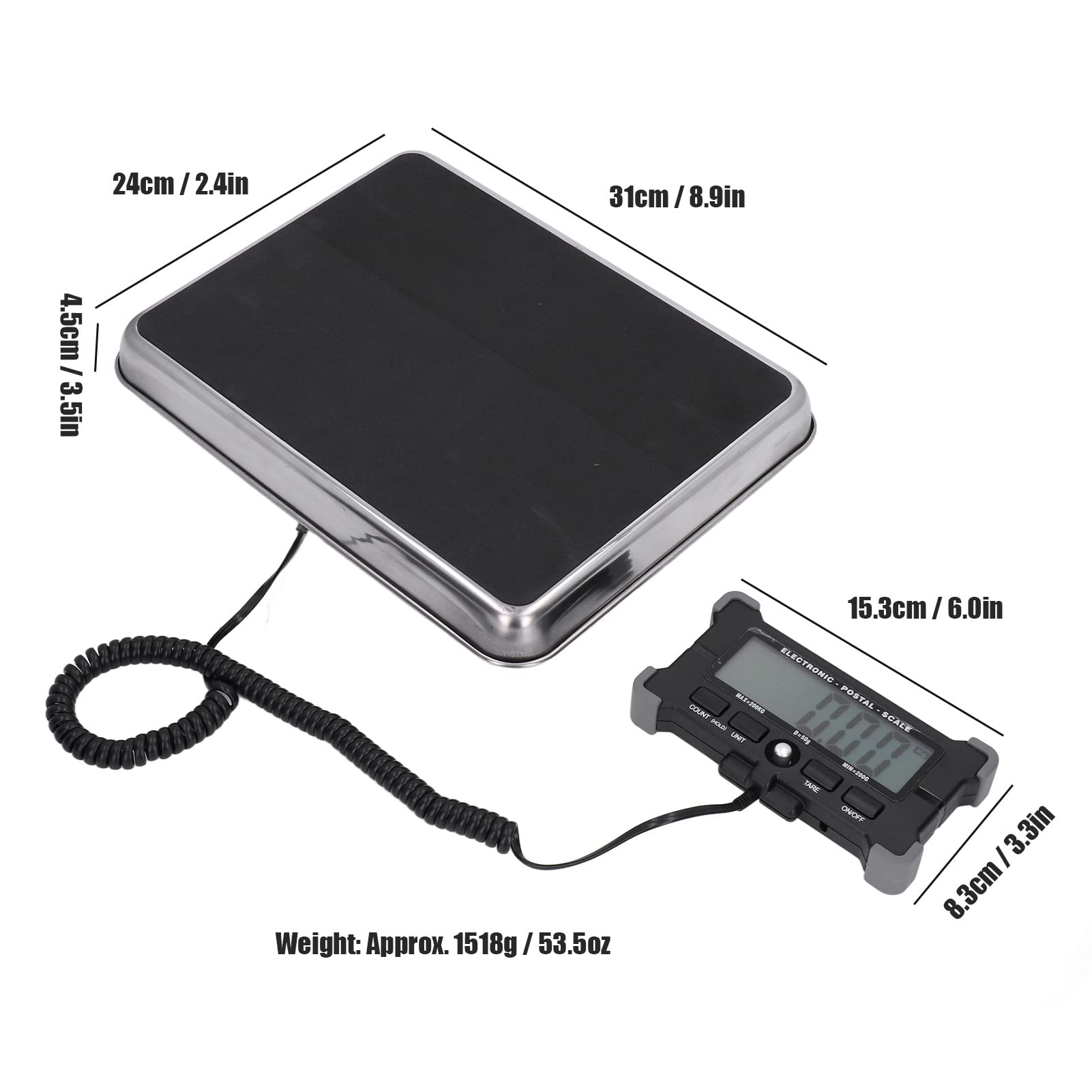 Bilancia Postale, Bilancia Postale Portatile Digitale per spedizioni Pesanti con Ganci per Cavi USB per pacchi e spedizioni