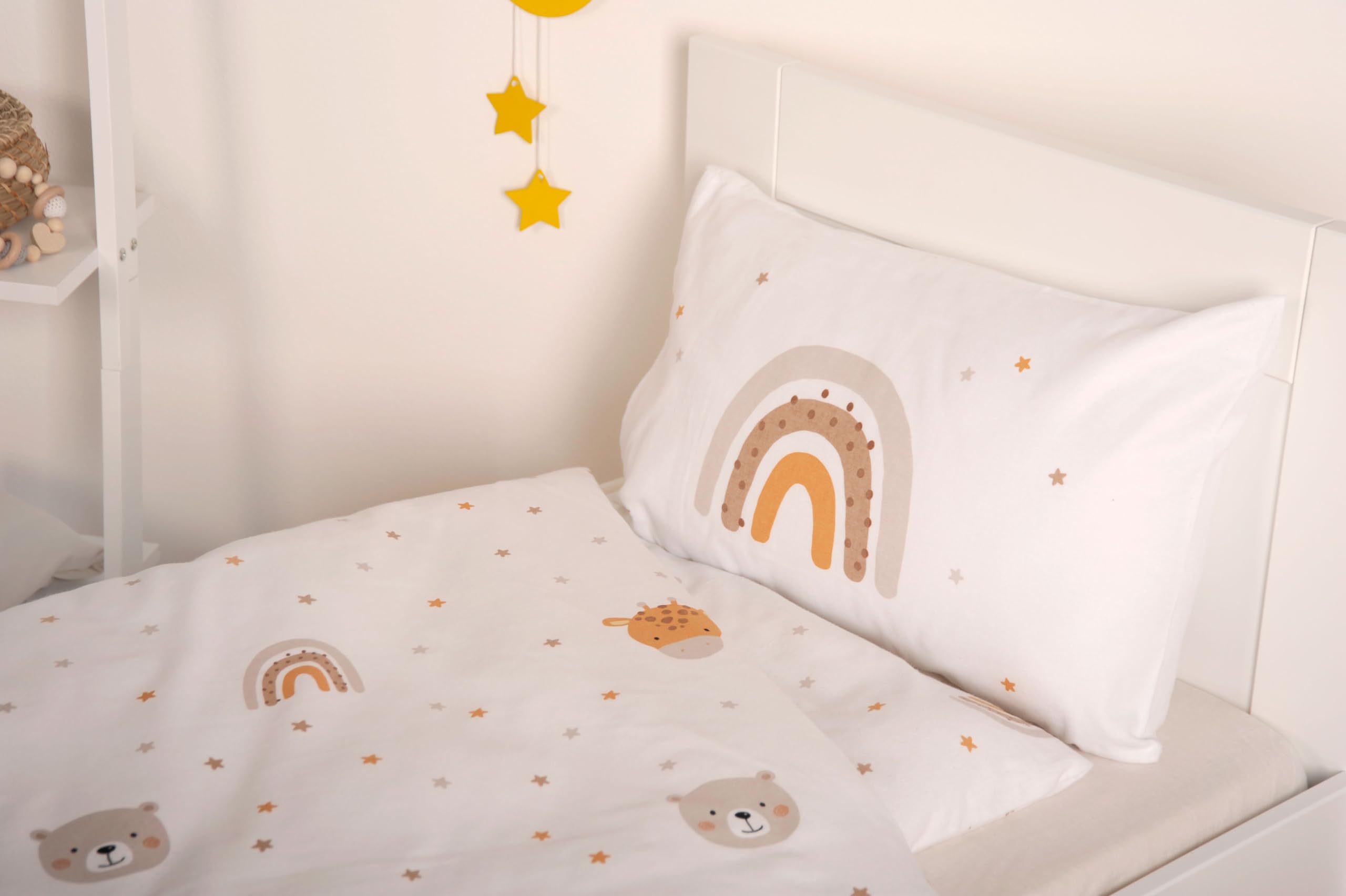 Herding babybest Parure de lit d'hiver Little Friends, Taie d'oreiller 40 x 60 cm avec rabat hôtel, Housse de couette 100 x 135cm, Avec fermeture éclair, 100% coton/flanelle, Twin