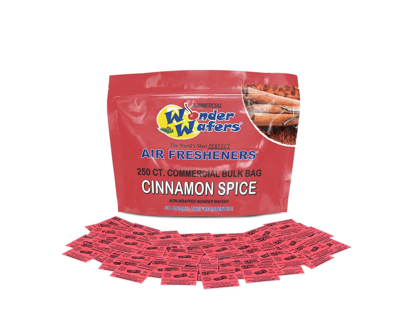 Wonder Wafers 250CT Unwrapped Cinnamon Spice Air Fresheners, Professional Use