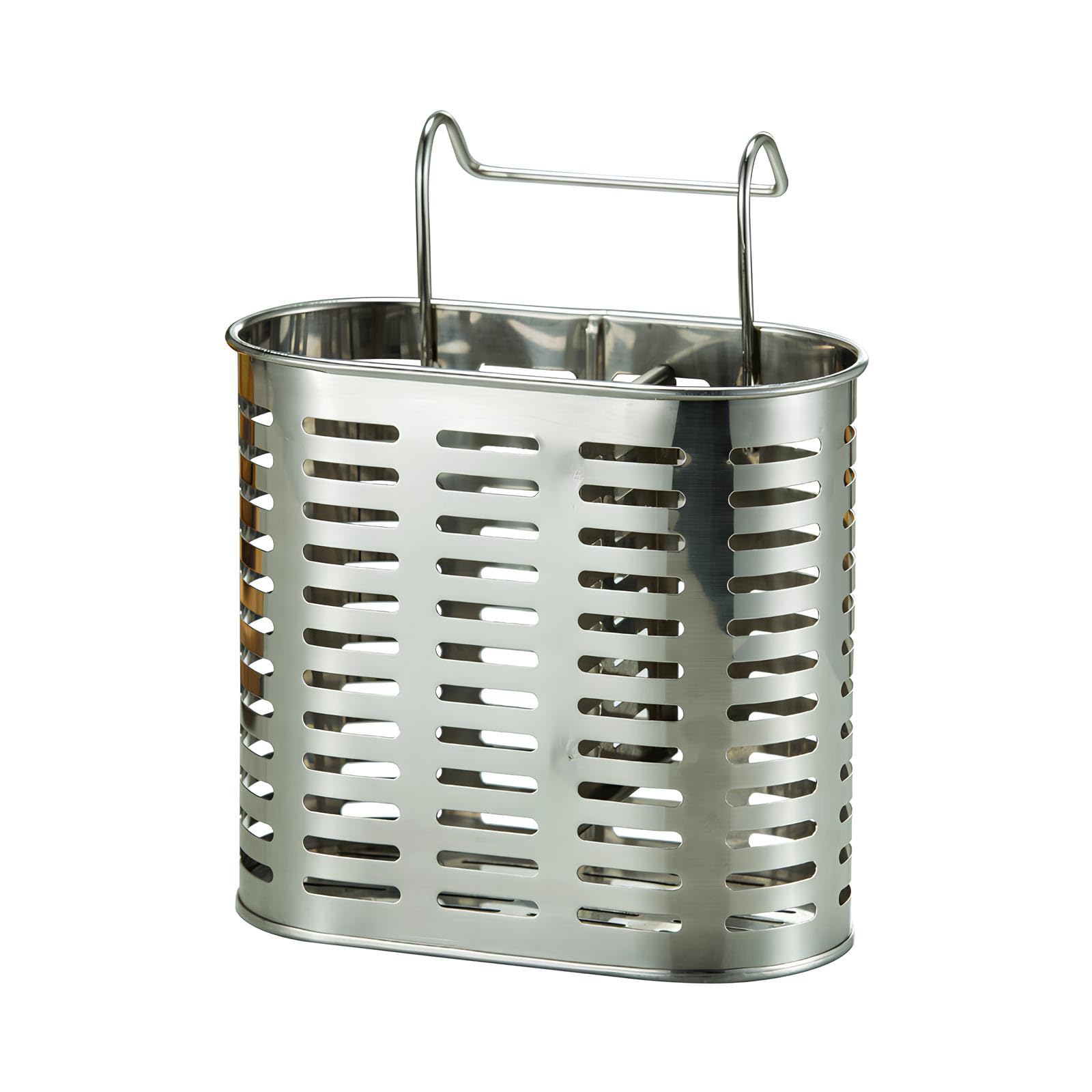 Portaposate Scolaposate da Cucina in Acciaio Inox, Appendibile, per Organizzare i Piani di Lavoro della Cucina, Riporre Coltelli, Forchette e Cucchiai
