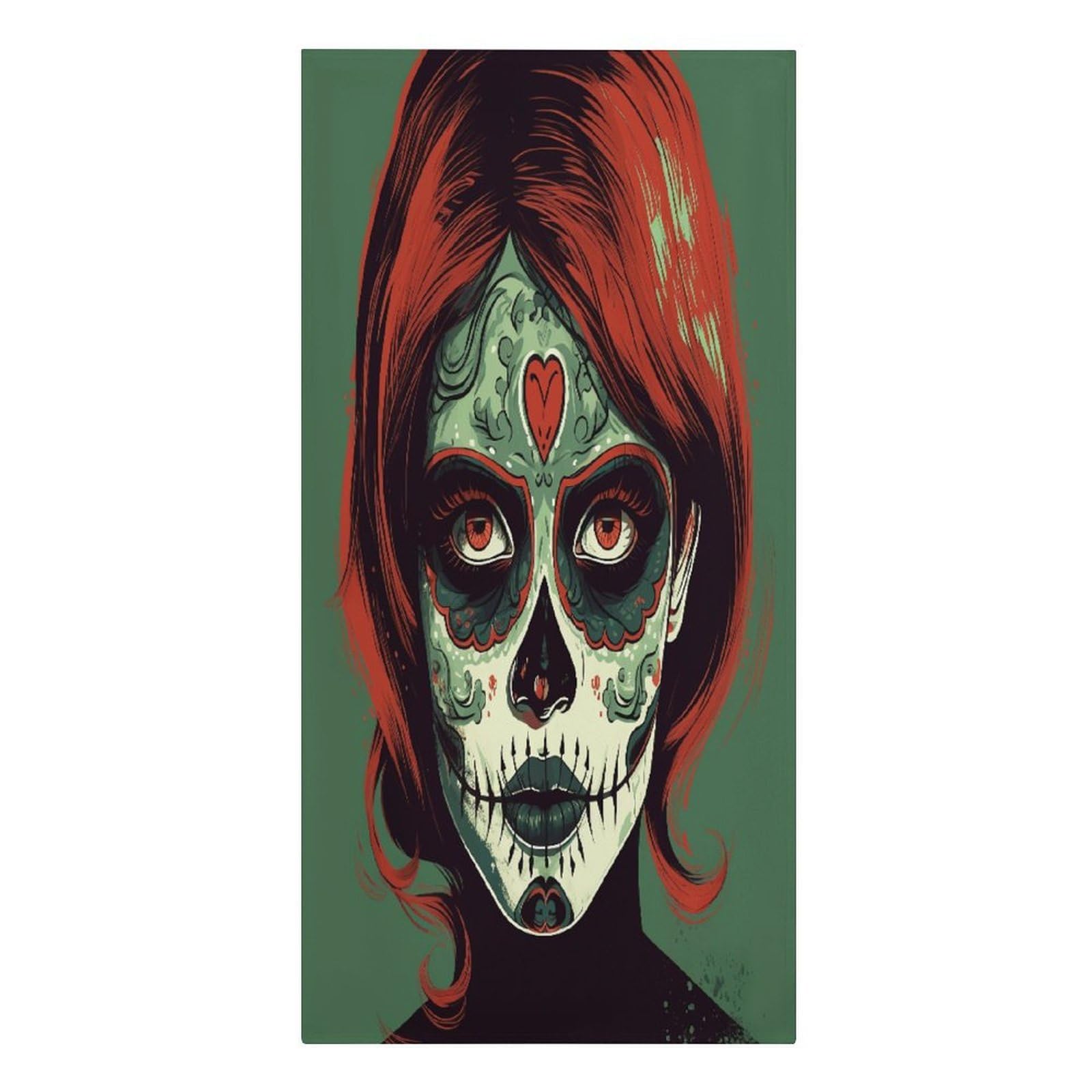 Adfgyerh Women's Style Skull Makeup Microfiber Sand Free Towels Large Quick-Dry. Beach Towel For Swimming Pool Camping Beach .Beach Accessories， They Are Essential Accessories For Adults, And Men, Vacation Gift
