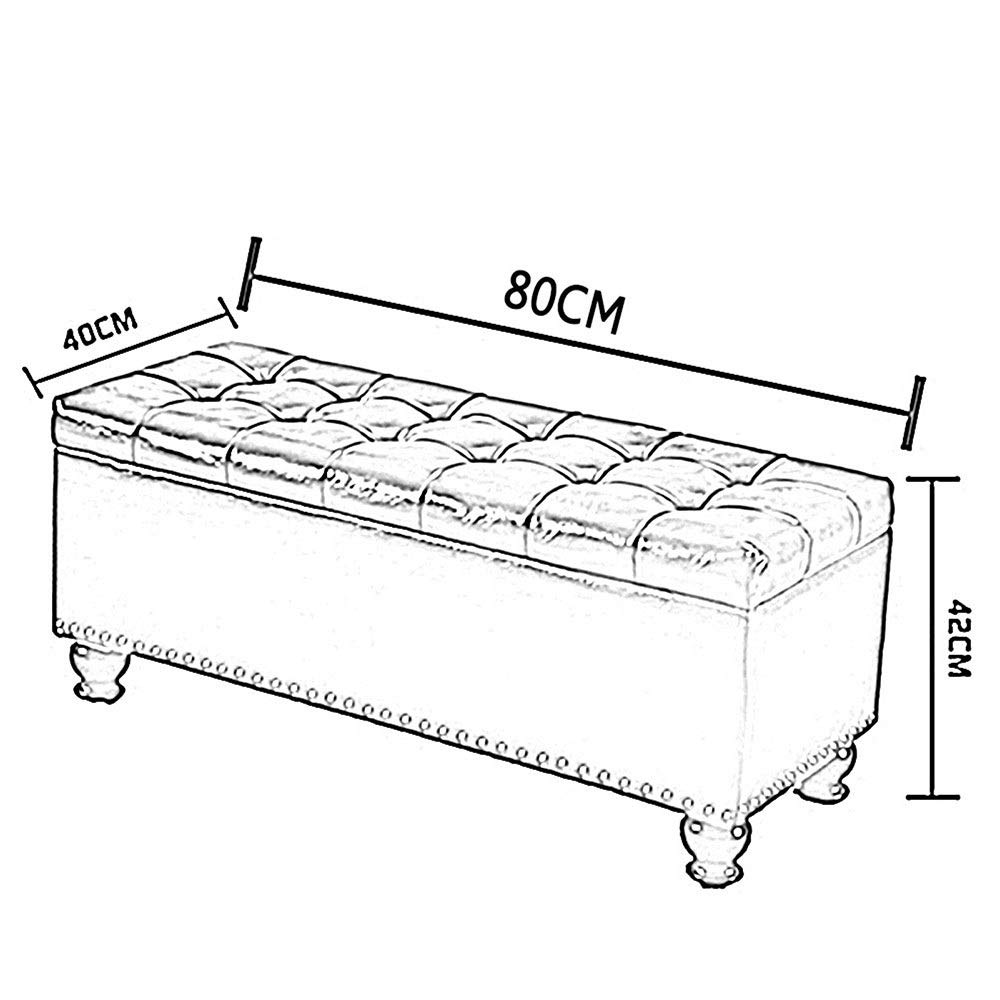 Otomana Plegable de Almacenamiento con Sistema de Seguridad contra Incendios, Taburete Tipo sofá de PU, Caja de Almacenamiento de Juguetes con Tapa abatible, Banco zapate